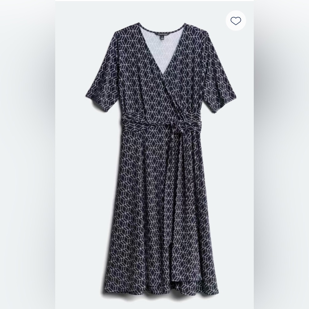 Geometric Patterned Surplice Dress